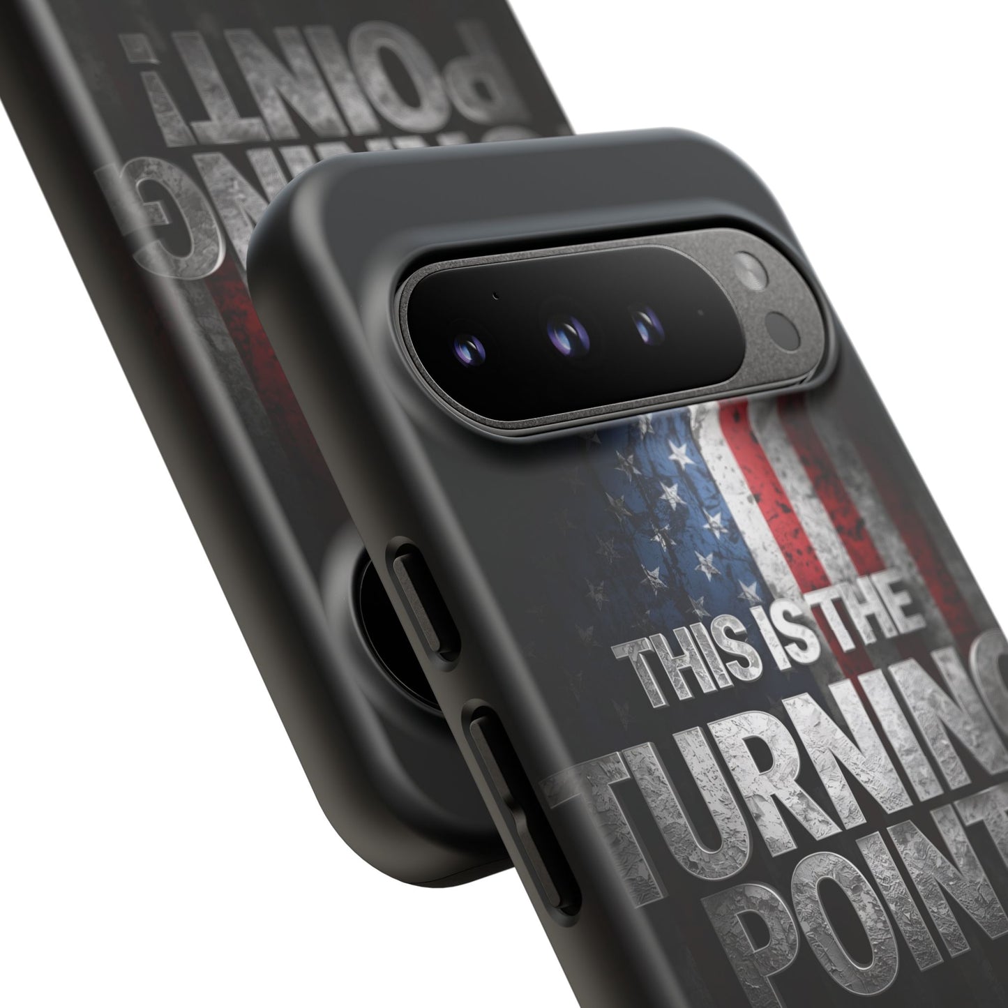 Stunning Patriotic Protective Cell Phone Case -  Charlie Kirk - This Is The Turning Point! - Red White Blue - Beautiful American Flag Backdrop Design - Perfect Gift for Everyday Use, Durable Cover, Stylish Protection