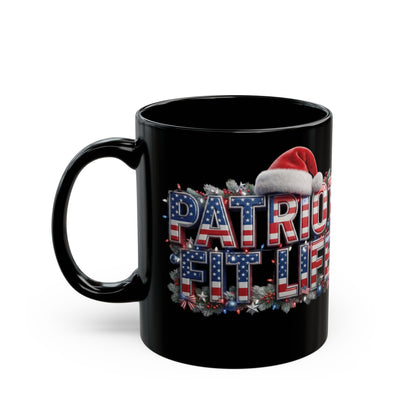 Patriot Fit Life Christmas Coffee Mug - Centered Santa Hat & Ornaments | 11oz & 15oz