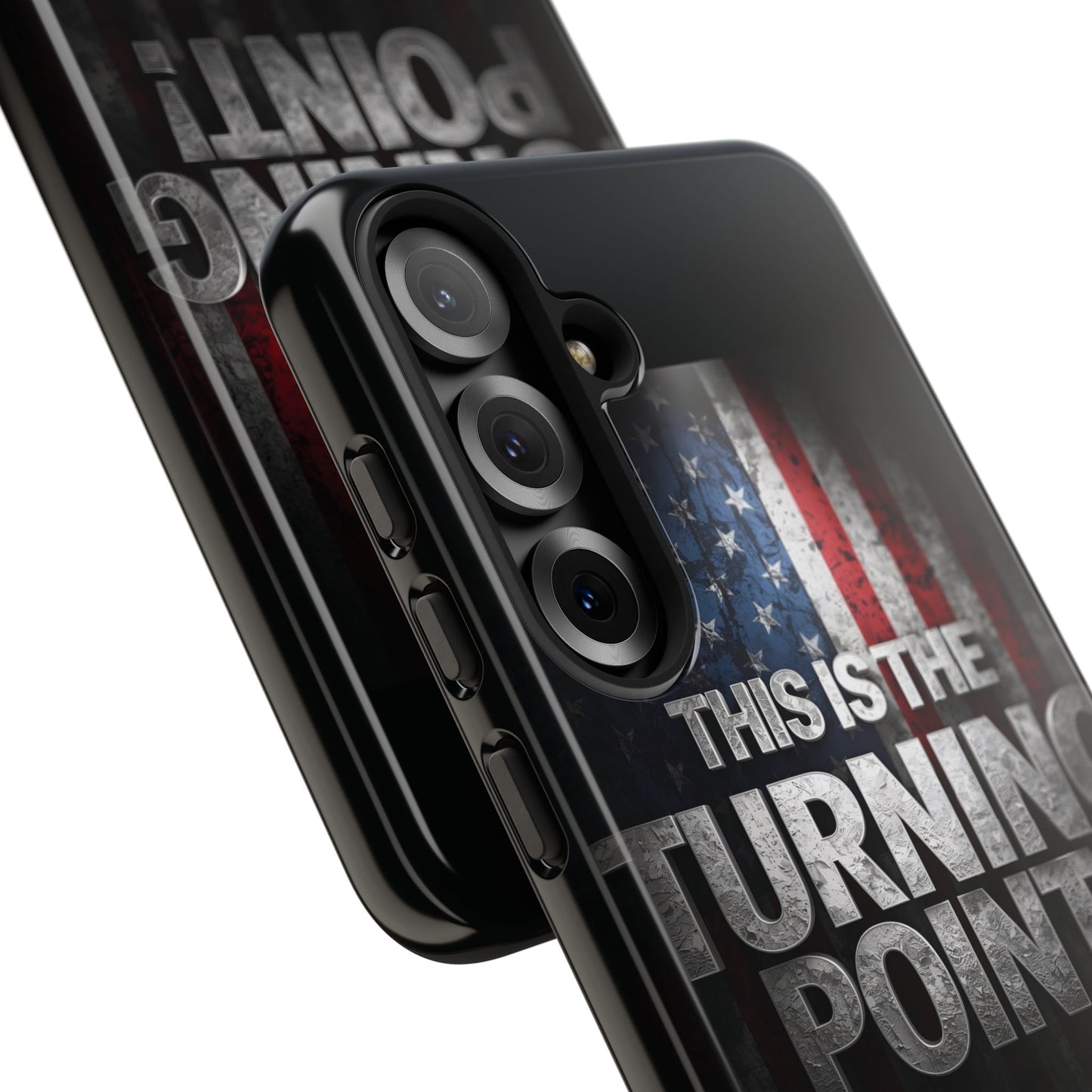 Stunning Patriotic Protective Cell Phone Case -  Charlie Kirk - This Is The Turning Point! - Red White Blue - Beautiful American Flag Backdrop Design - Perfect Gift for Everyday Use, Durable Cover, Stylish Protection