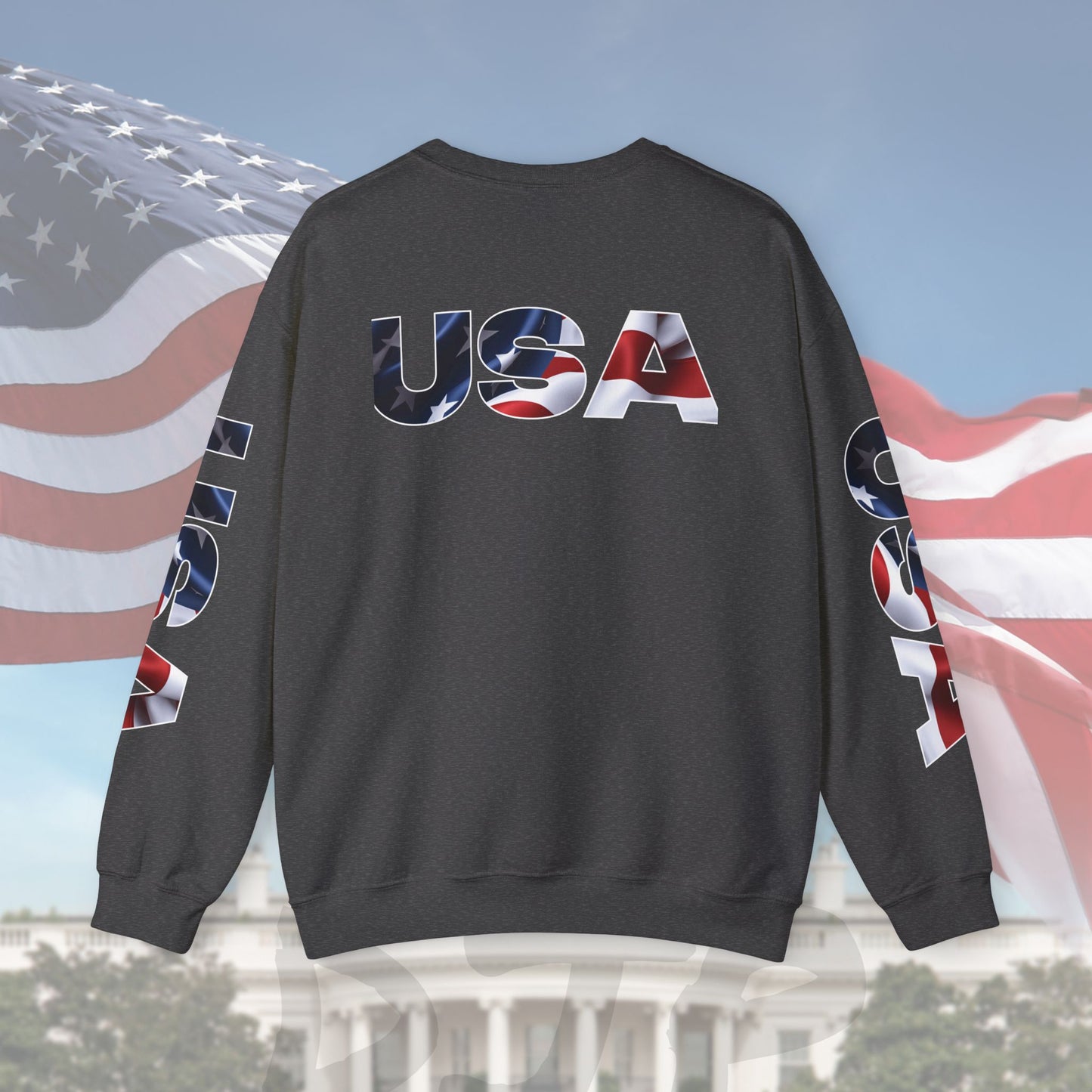Patriotic USA Crewneck Sweatshirt - Unisex Heavy Blend - American Pride - National Pride Gift - S-5XL
