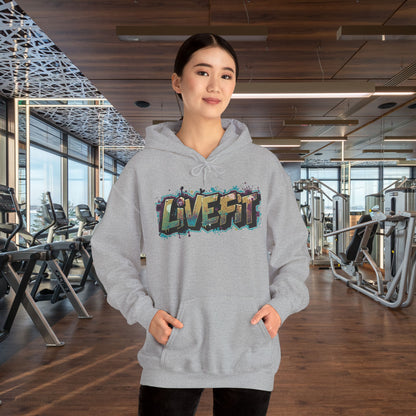 Live Fit Hoodie - Unisex Heavy Blend Sweatshirt - Fitness Enthusiasts -  Gym Wear - Workout Apparel -  Active Lifestyle -  Gift for Him/Her -