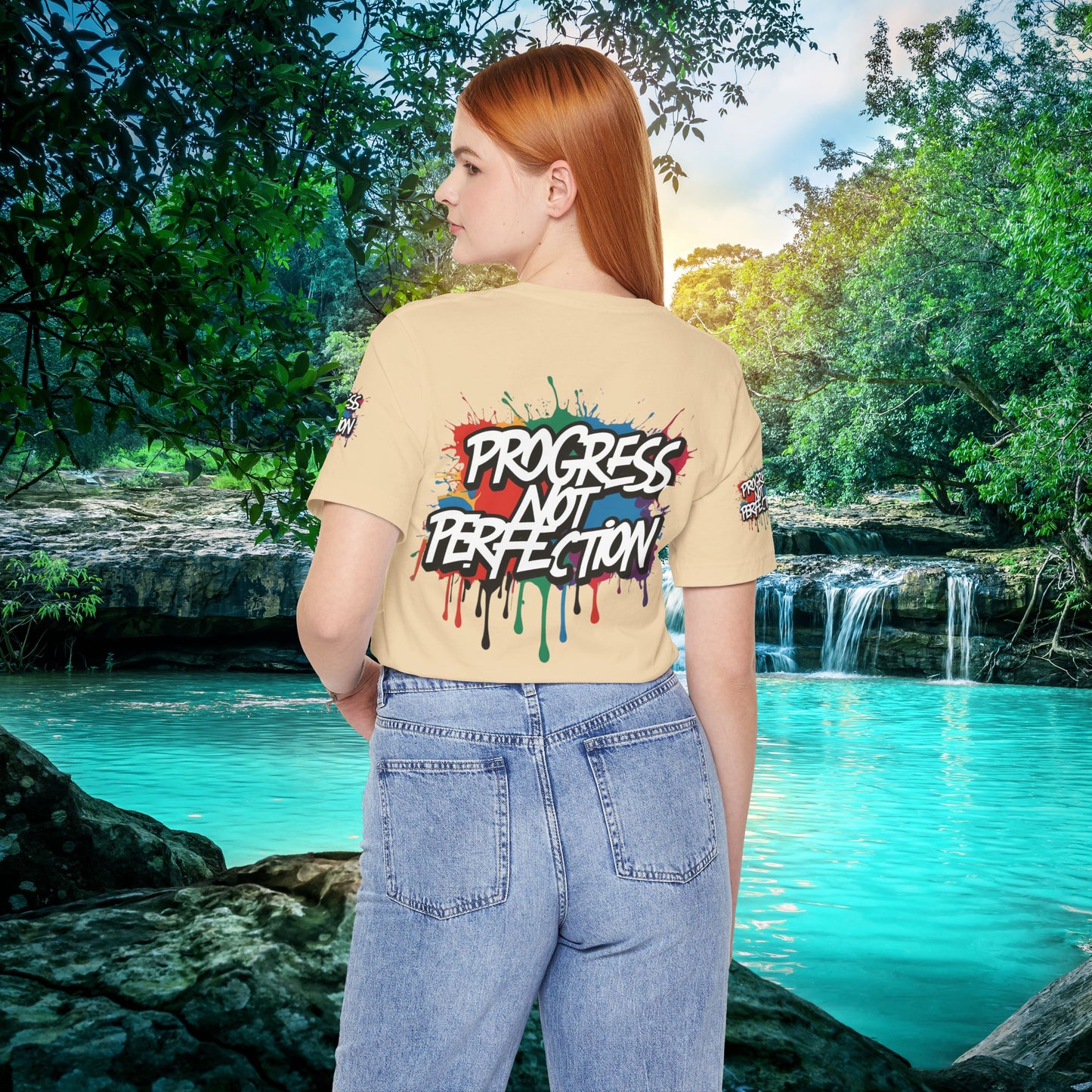 💥 Vibrant   💥   Eye-catching   💥   Motivational    💥 All  Over Print   💥 Unisex T-shirt  💥   Progress  Not  Perfection   💥  Art-Inspired   💥  Apparel  💥  Sizes  XS  x  4XL 💥