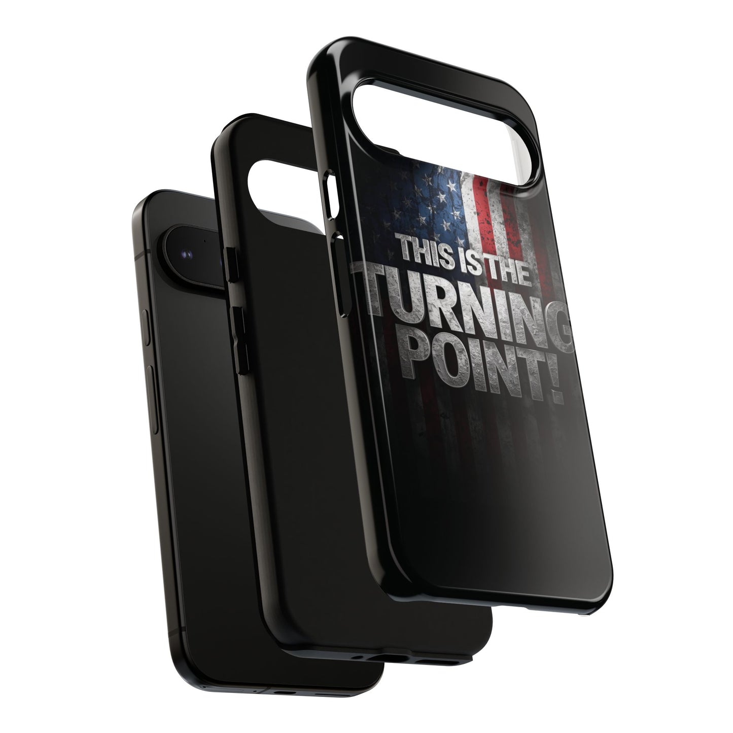 Stunning Patriotic Protective Cell Phone Case -  Charlie Kirk - This Is The Turning Point! - Red White Blue - Beautiful American Flag Backdrop Design - Perfect Gift for Everyday Use, Durable Cover, Stylish Protection
