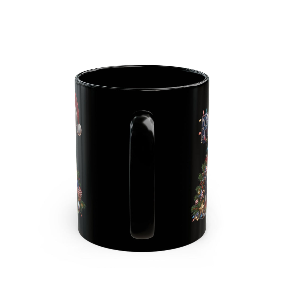 Patriot Fit Life Christmas Coffee Mug - Three-Line Flag & Garland Design | 11oz & 15oz