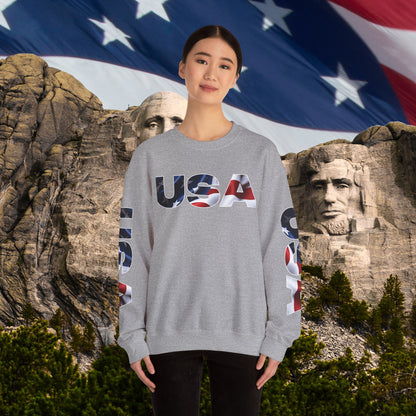 Patriotic USA Crewneck Sweatshirt - Unisex Heavy Blend - American Pride - National Pride Gift - S-5XL