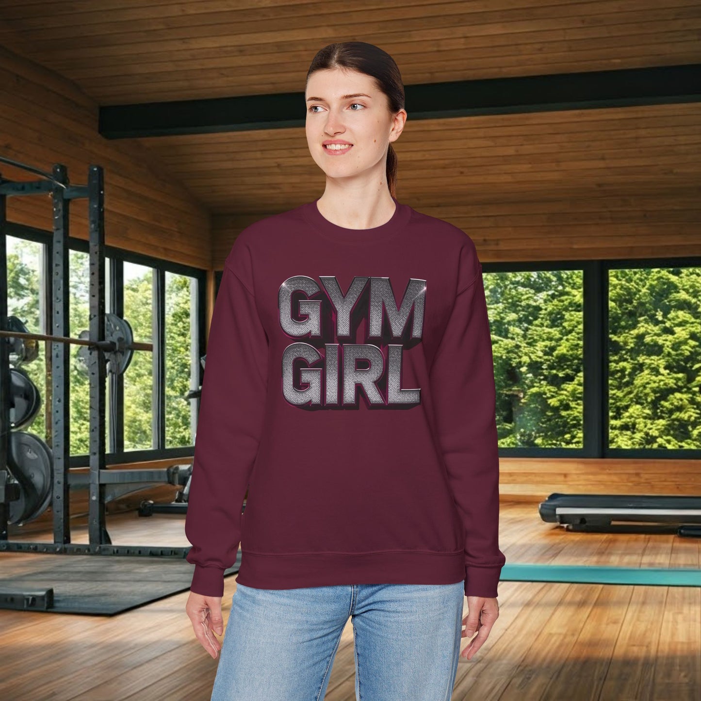 Gym Girl Crewneck Sweatshirt - Stylish Fitness Apparel - Women's Workout Sweatshirt - S-4XL