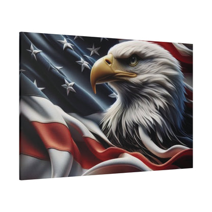 Patriotic Eagle Gallery Wrapped Canvas Art - American Flag Wall Decor - Red White Blue - USA Pride - Holiday Gift -  4th of July Home Decoration - Veteran Gift -  USA Theme Art - Print On Sides - Mirror Sides -