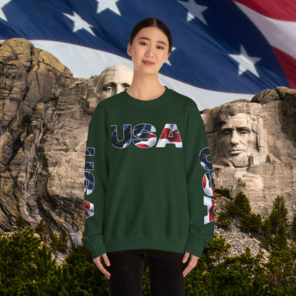 Patriotic USA Crewneck Sweatshirt - Unisex Heavy Blend - American Pride - National Pride Gift - S-5XL