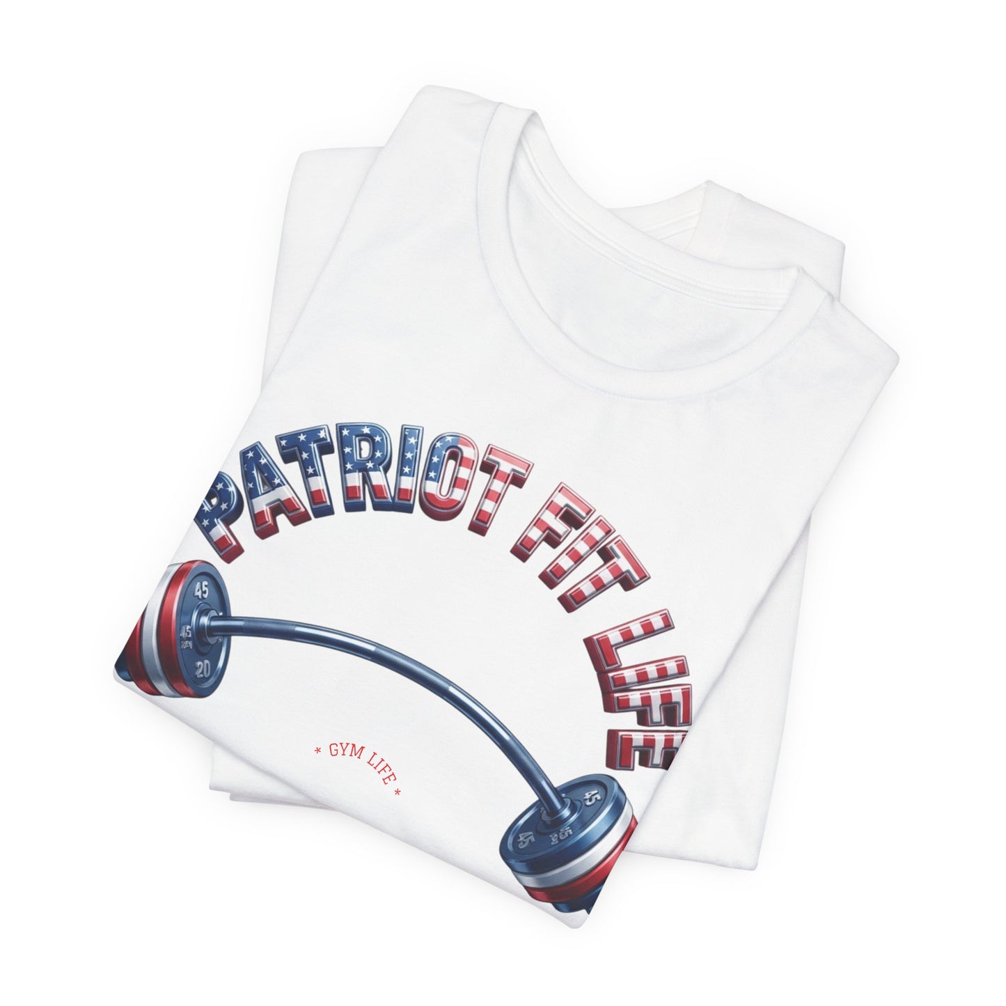 Patriot Fit Life Gym Life T-Shirt | American Flag Barbell Tee – LIVE FIT