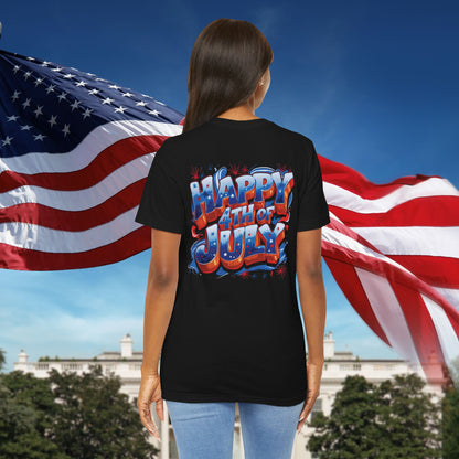 Happy 4th Of July, Print Design T-Shirt, Independence Day, American Flag, Bald Eagle, Red White Blue