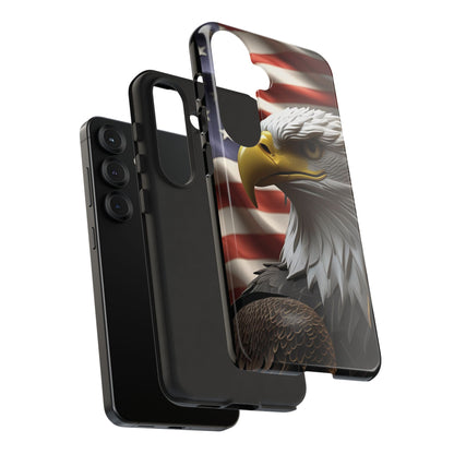 Tough Phone Cases - Patriotic - American Flag Eagle Design - Red White & Blue - Multiple Sizes -