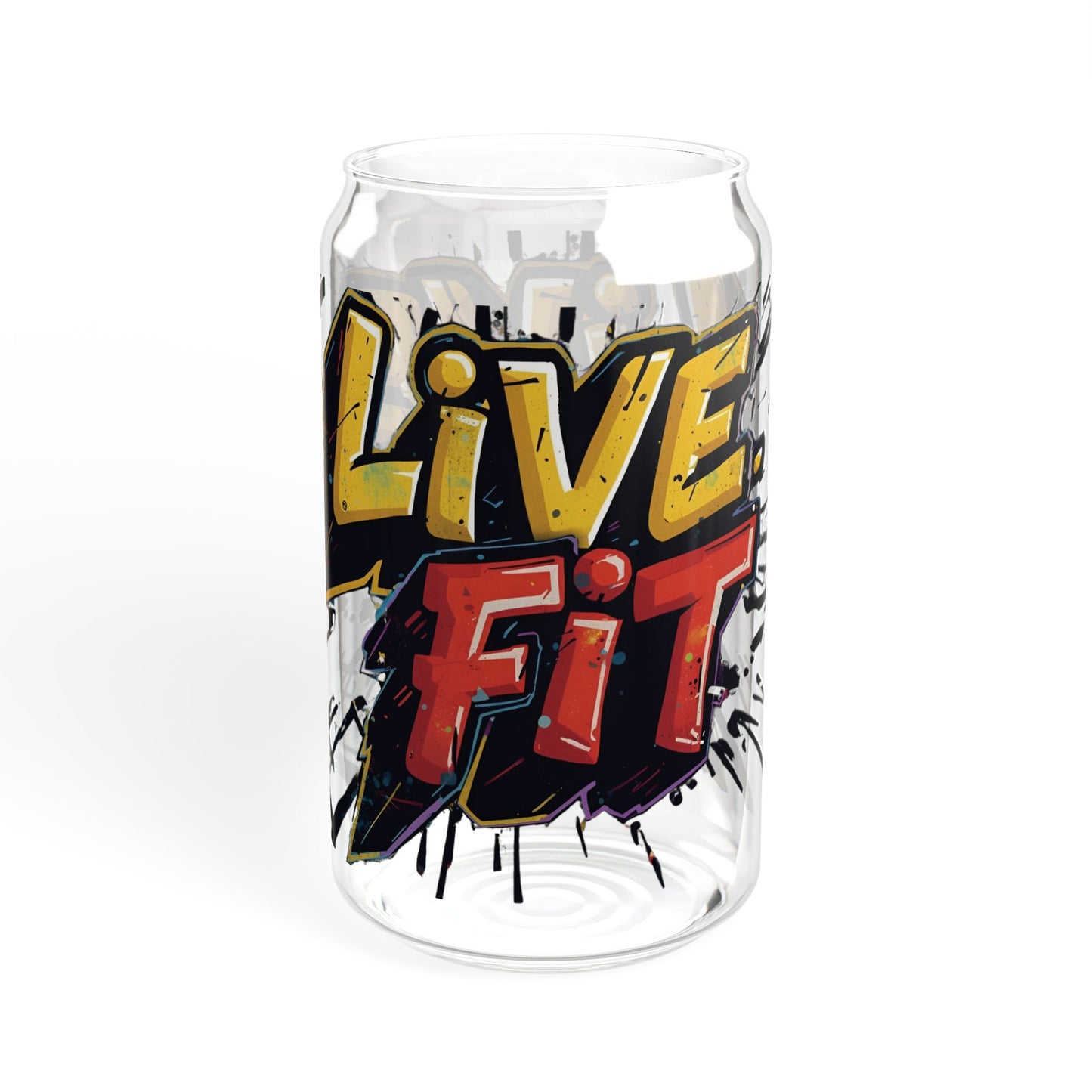Live Fit Sipper Glass - 16oz Motivational Drink ware - Fitness Gift - Workout Accessories -  Hydration Bottle - Gym Essential