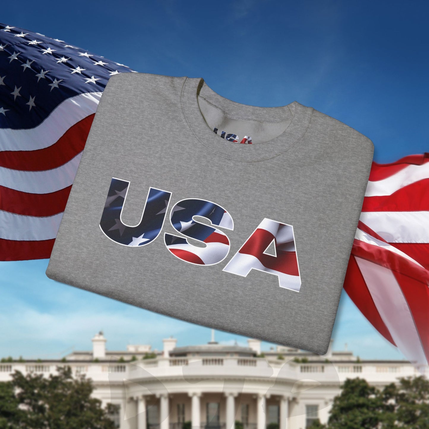 Patriotic USA Crewneck Sweatshirt - Unisex Heavy Blend - American Pride - National Pride Gift - S-5XL