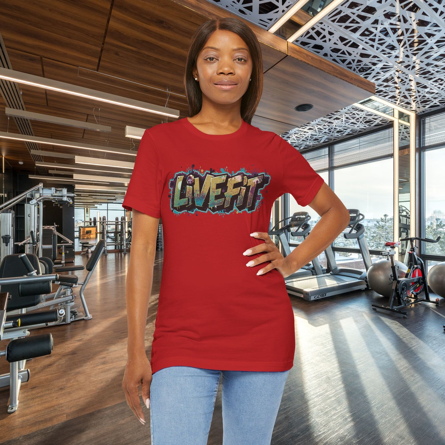 LIVE FIT Graphic Fitness Tee - Motivational Workout Apparel