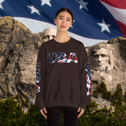 Patriotic USA Crewneck Sweatshirt - Unisex Heavy Blend - American Pride - National Pride Gift - S-5XL