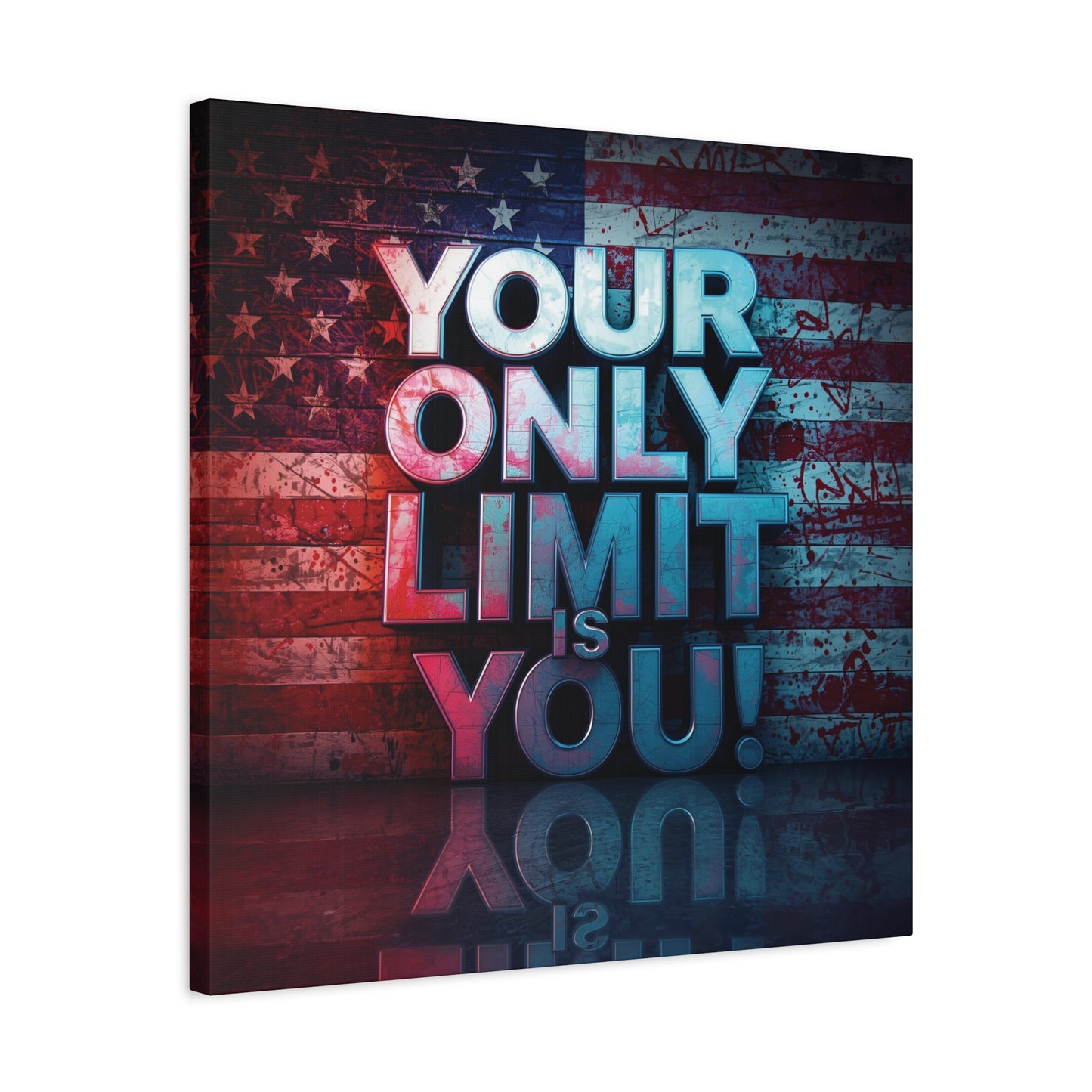 Gallery Wrapped - Motivational Canvas Wall Art - Your Only Limit Is You! - Inspirational Decor for Home Office - Inspirational Gift - Vintage American Flag - Limitless Living - Personal [...]