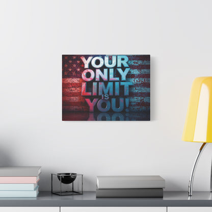 Gallery Wrapped - Motivational Canvas Wall Art - Your Only Limit Is You! - Inspirational Decor for Home Office - Inspirational Gift - Vintage American Flag - Limitless Living - Personal [...]