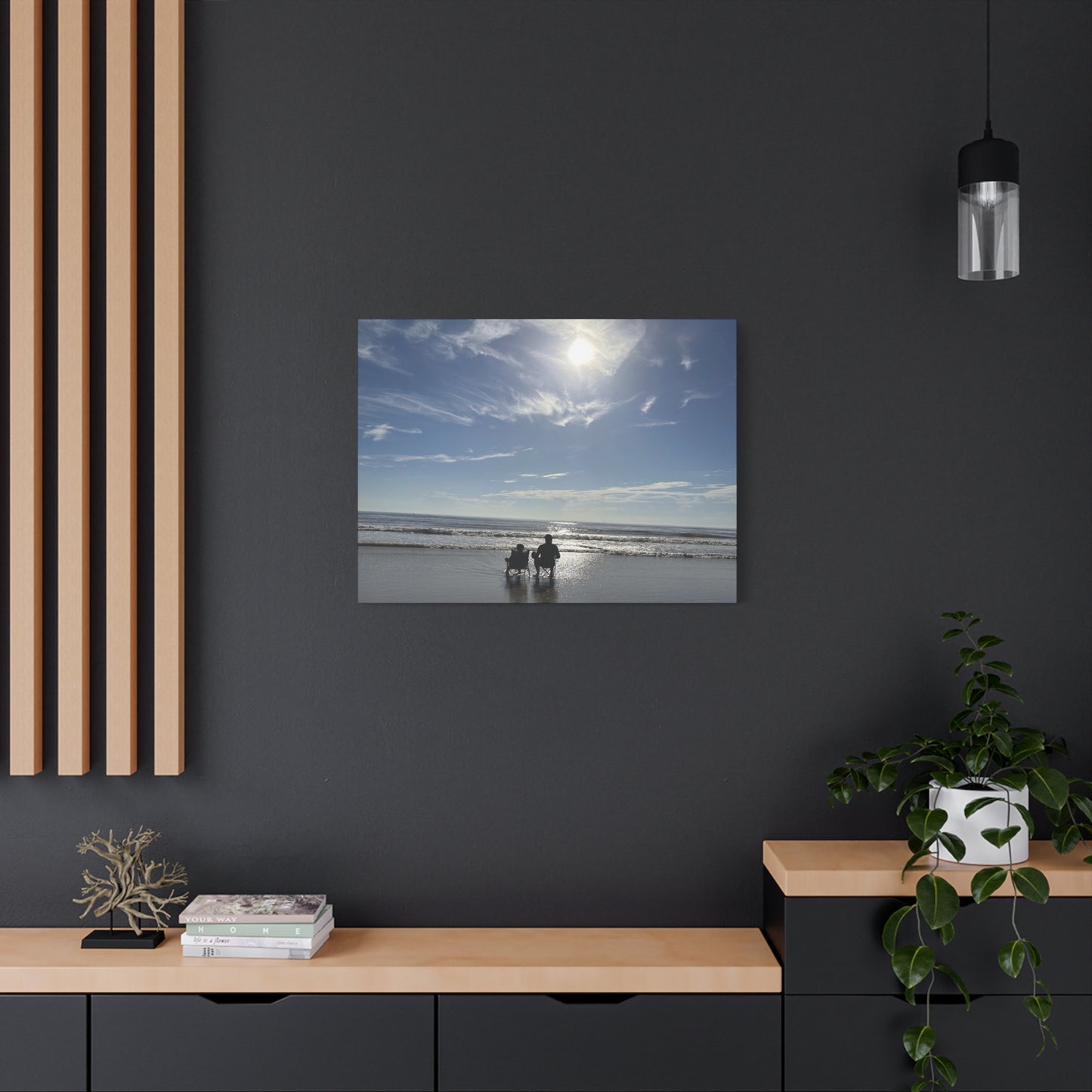 Beach Sunset Canvas Art, Stretched Canvas Print, Coastal Home Decor, Ocean Wall Art, Serene Landscape Painting