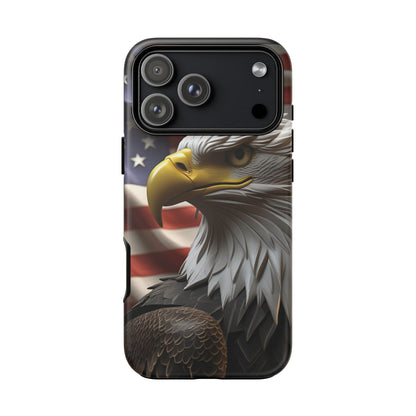 Tough Phone Cases - Patriotic - American Flag Eagle Design - Red White & Blue - Multiple Sizes -
