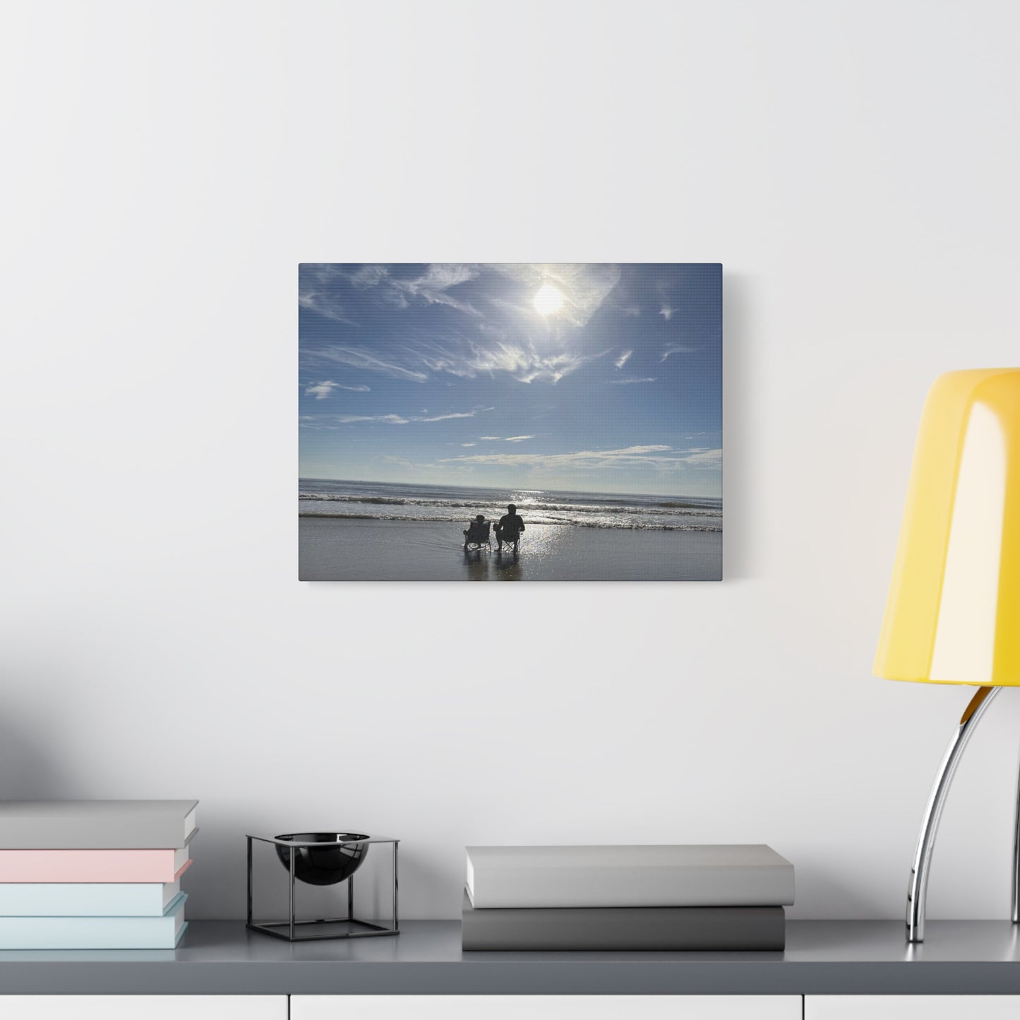 Beach Sunset Canvas Art, Stretched Canvas Print, Coastal Home Decor, Ocean Wall Art, Serene Landscape Painting