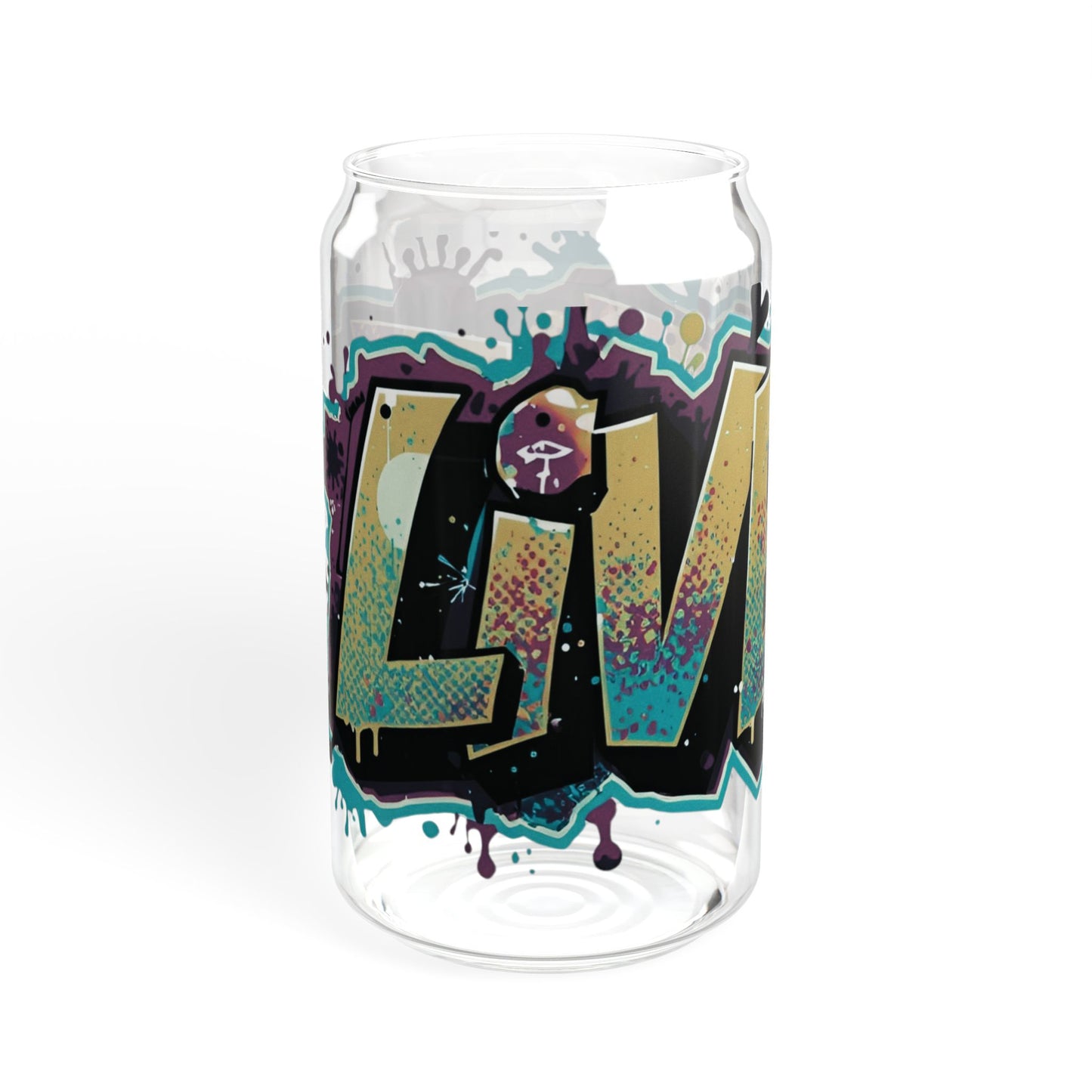 LIVE FIT - Graffiti Art Sipper Glass - 16oz - Unique Drinkware - Cool Gift - Summer Beverage - Eco-Friendly - Stylish Decor