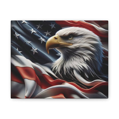 Patriotic Canvas Wall Art, American Eagle & Flag Print, Home Decor for Veterans, Memorial Day, Independence Day, Gifts