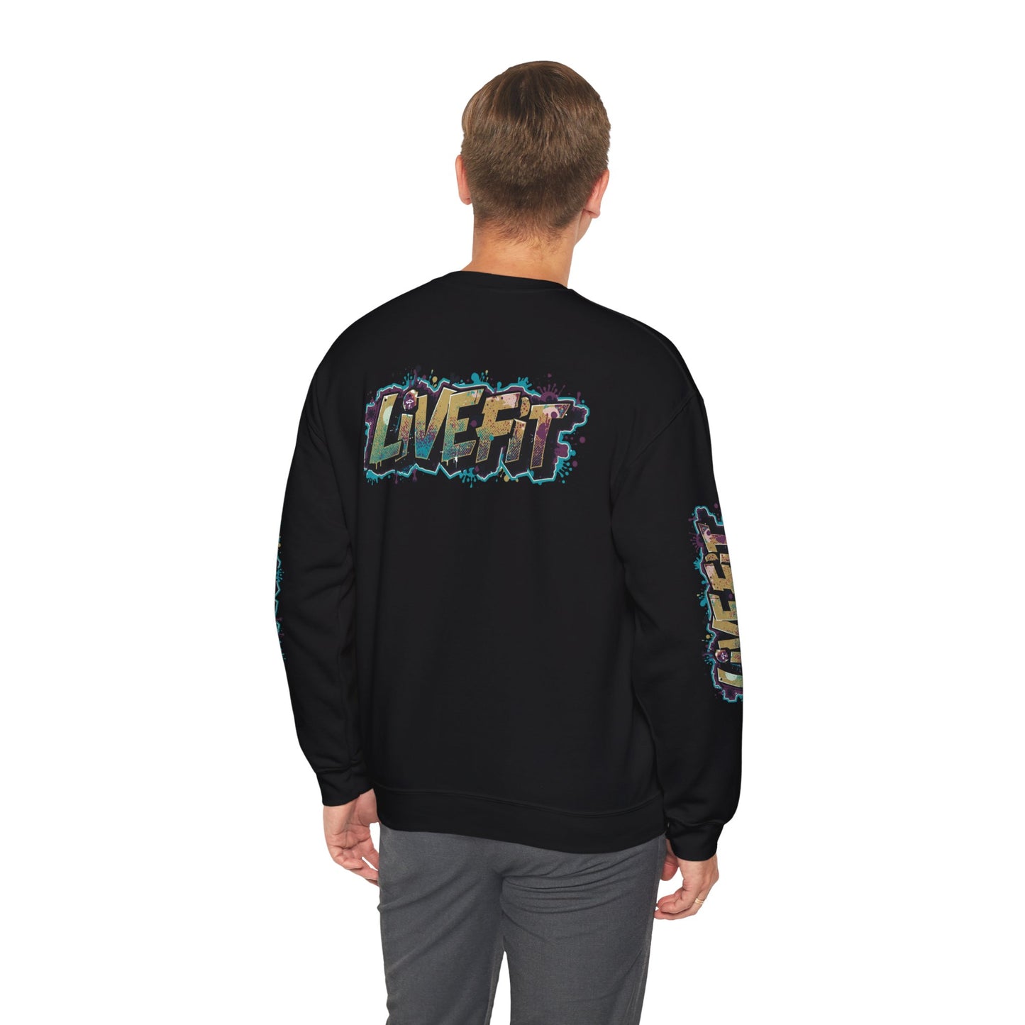 Live Fit Crewneck Sweatshirt - Trendy Fitness Apparel -  Unisex Casual Wear -  Sports Gift -  Workout Fashion -  Street Style Sweatshirt -