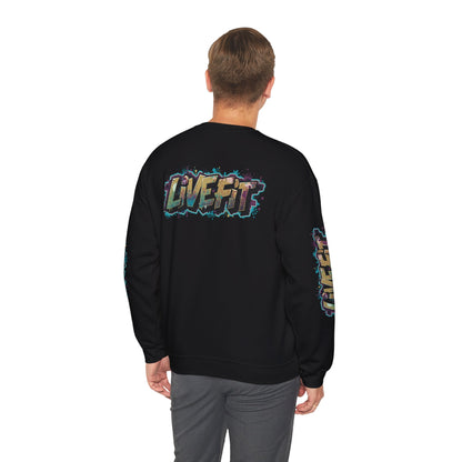 Live Fit Crewneck Sweatshirt - Trendy Fitness Apparel -  Unisex Casual Wear -  Sports Gift -  Workout Fashion -  Street Style Sweatshirt -