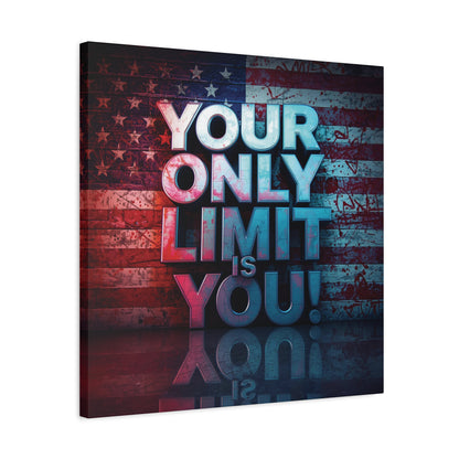 Motivational Wall Art Canvas, Your Only Limit Is You! Inspirational Decor for Home Office, Inspirational Gift, American Flag, Limitless Living, Personal [...]