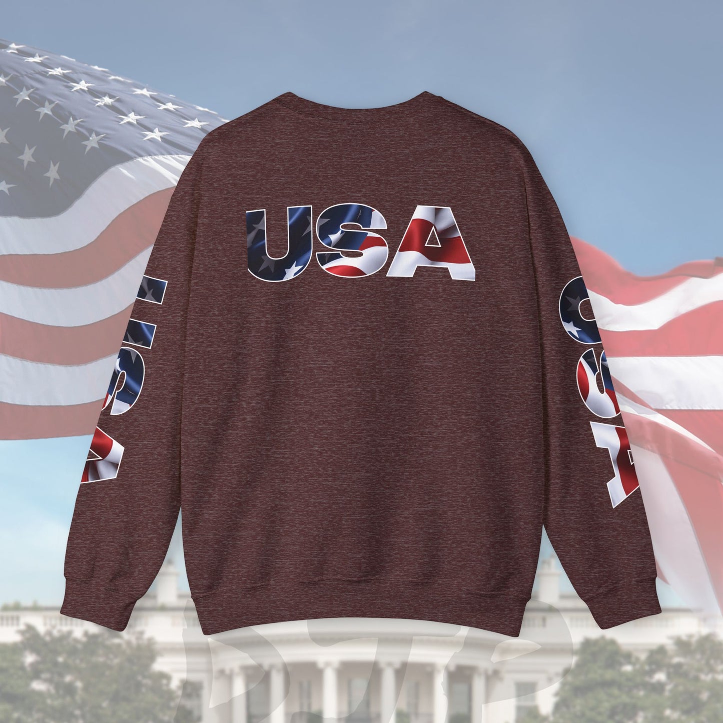 Patriotic USA Crewneck Sweatshirt - Unisex Heavy Blend - American Pride - National Pride Gift - S-5XL
