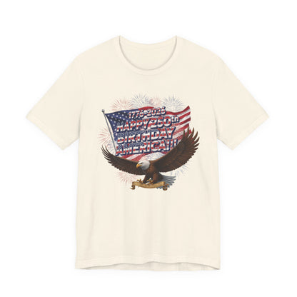 1776-2026 Happy 250th Birthday America!!! 4th of July Eagle T-Shirt | USA Flag & Fireworks Patriotic Tee