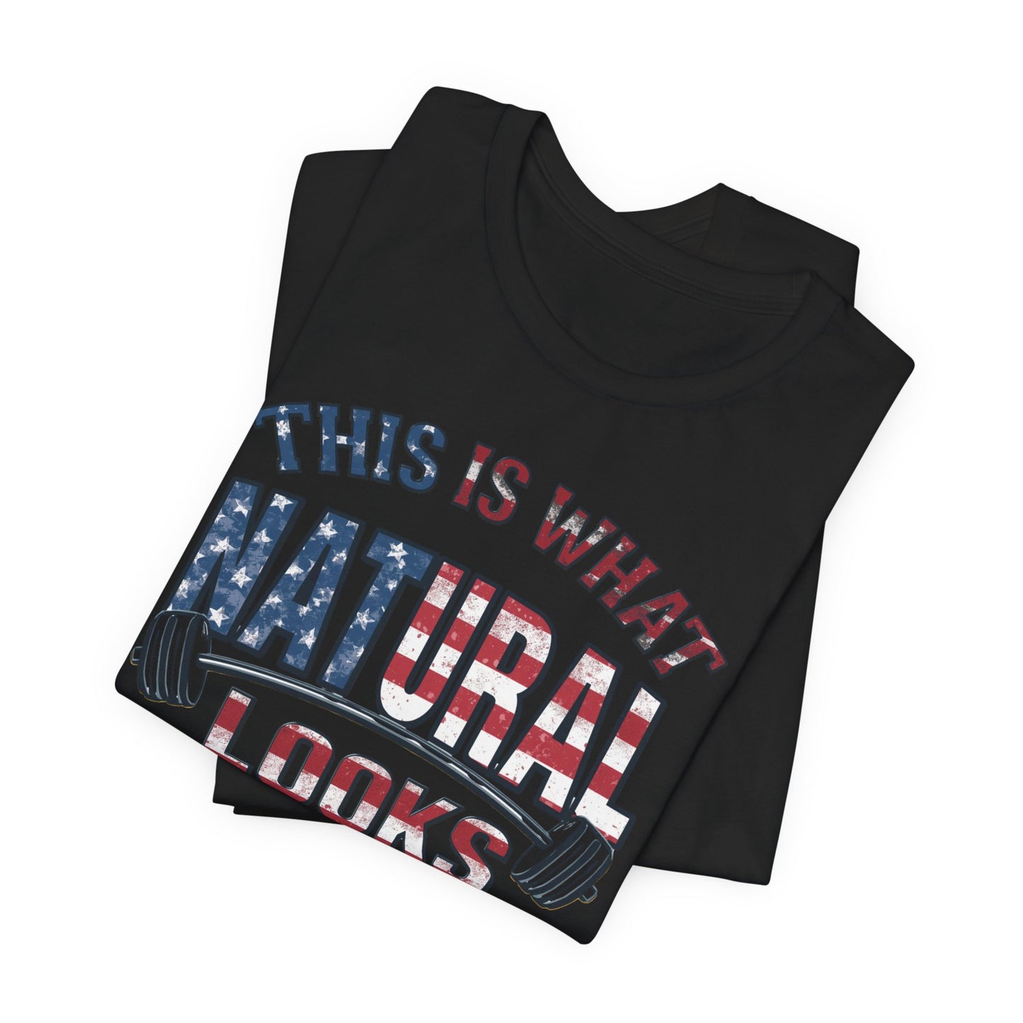 American Flag Natural Looks Fitness T-Shirt | Patriotic Gym Tee
