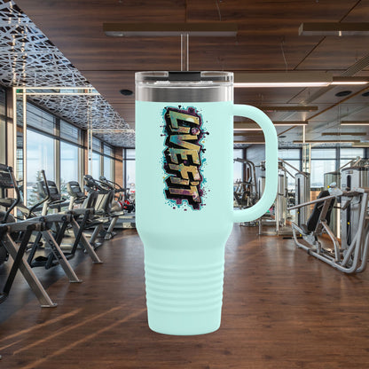 Insulated Travel Mug, Live Fit, 40oz Fitness Water Bottle, Gym Coffee Cup, Durable Travel Tumbler, Motivational Drinkware