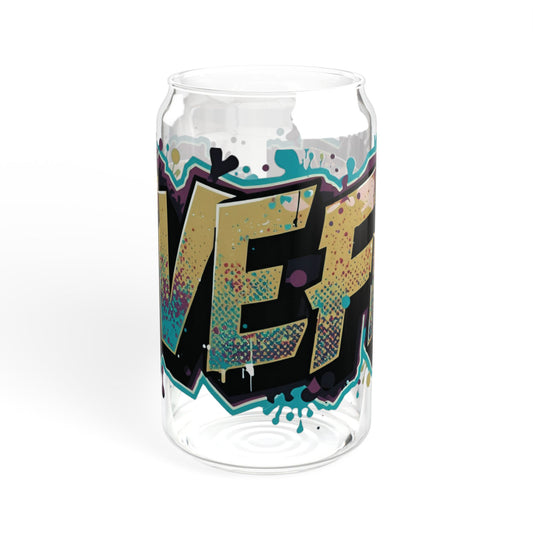 LIVE FIT - Graffiti Art Sipper Glass - 16oz - Unique Drinkware - Cool Gift - Summer Beverage - Eco-Friendly - Stylish Decor