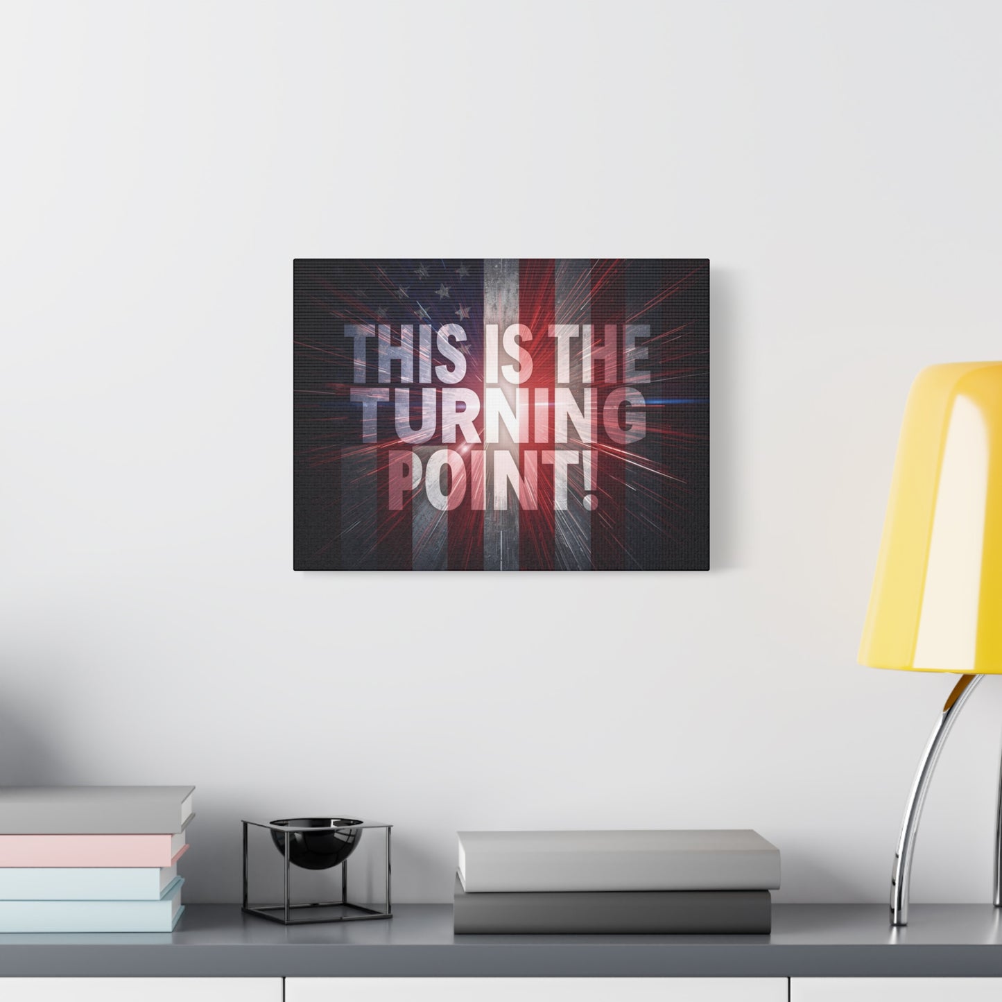 Charlie Kirk - This Is The Turning Point! - Red White Blue - Stunning American Flag Backdrop Design - Patriotic - Motivational Wall Art - Canvas - Multiple Sizes