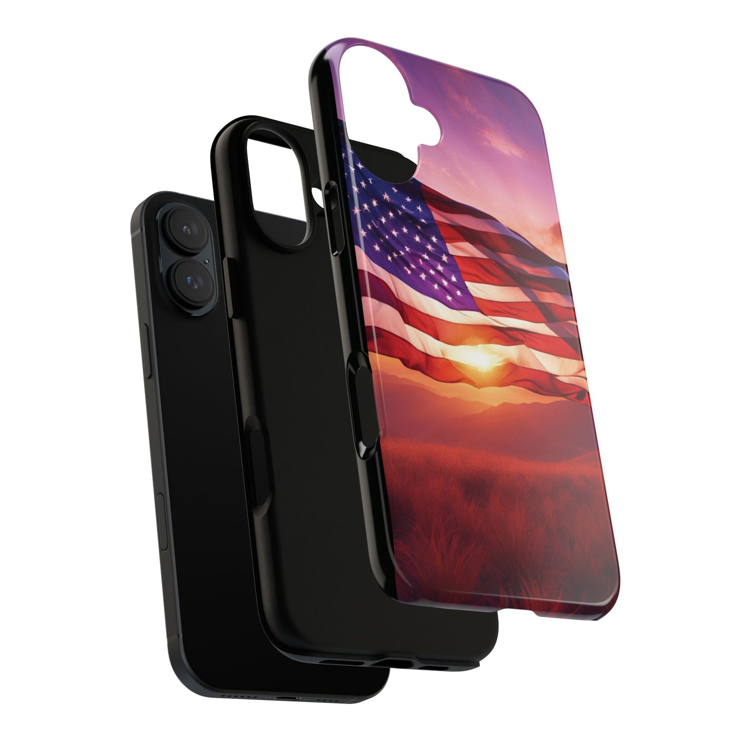 Stylish Phone Case - American Flag At Sunset Design - Patriotic Gift for Veterans - Independence Day -  Summer Vibes -