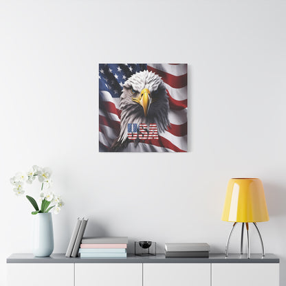 American Eagle Canvas Wall Art - Patriotic Flag Decor - USA Pride