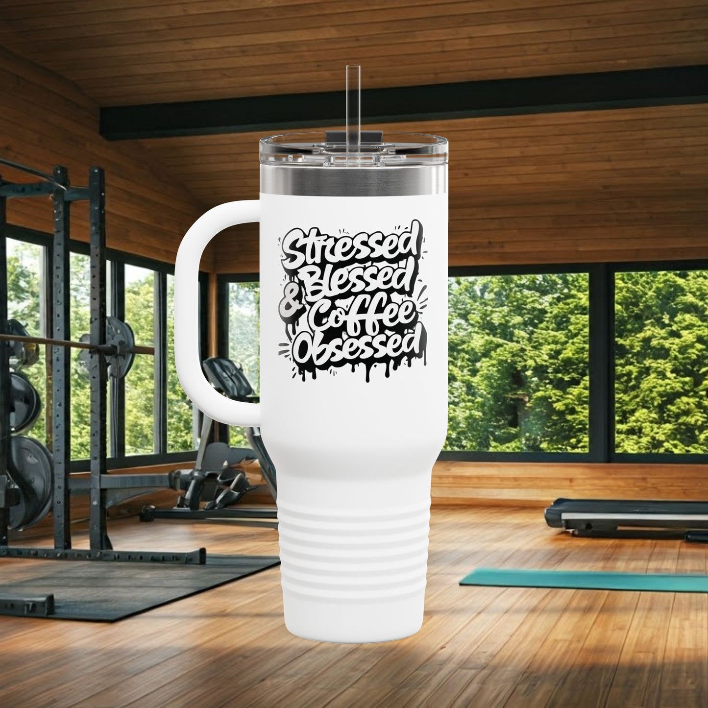 40oz. Insulated Travel Mug: Stressed Blessed, & Coffee Obsessed Print, 7 Different Color Options, Perfect Gift for Coffee Lovers, Gym Goers, Travel Enthusiasts, Holiday [...]