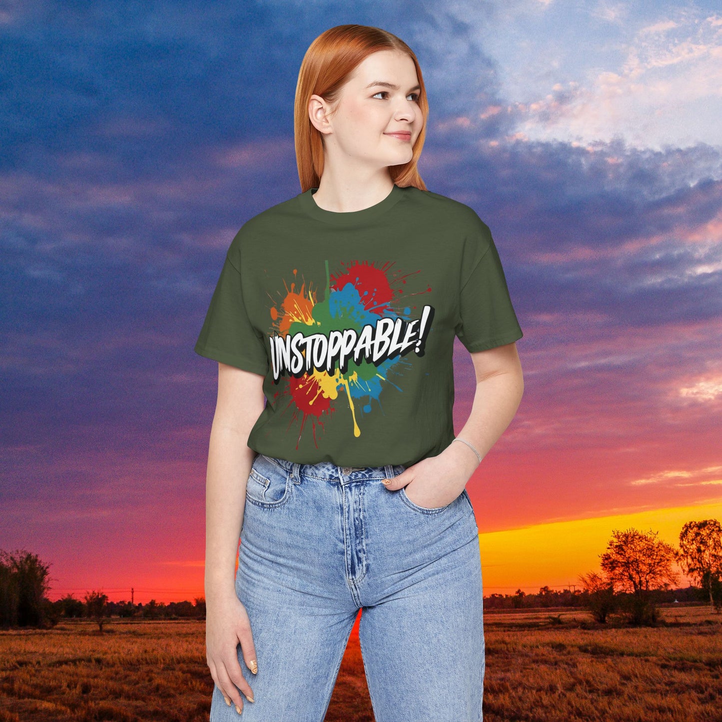 Unstoppable Design Tee - Vintage  Retro  Unisex  Tee - Classic  T-Shirt - Graphic Tee - Casual  Shirt - Short  Sleeve  Shirt