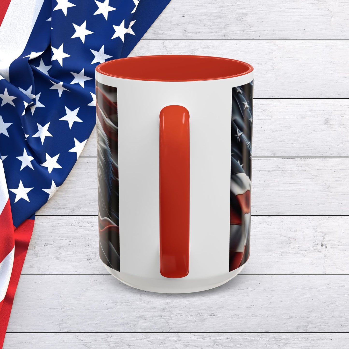 Patriotic Eagle Mug - Vintage American Flag Design - 11oz/15oz