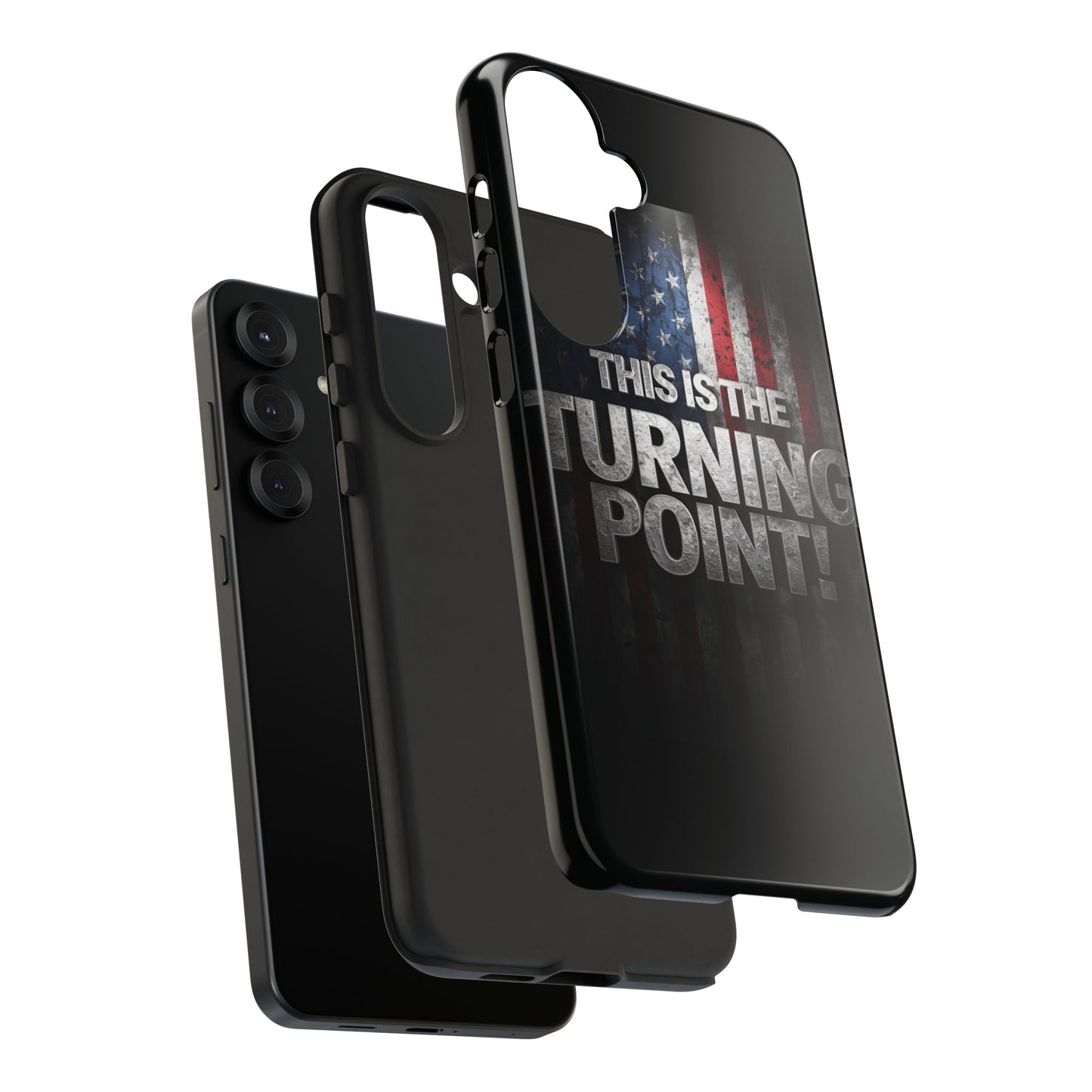 Stunning Patriotic Protective Cell Phone Case -  Charlie Kirk - This Is The Turning Point! - Red White Blue - Beautiful American Flag Backdrop Design - Perfect Gift for Everyday Use, Durable Cover, Stylish Protection