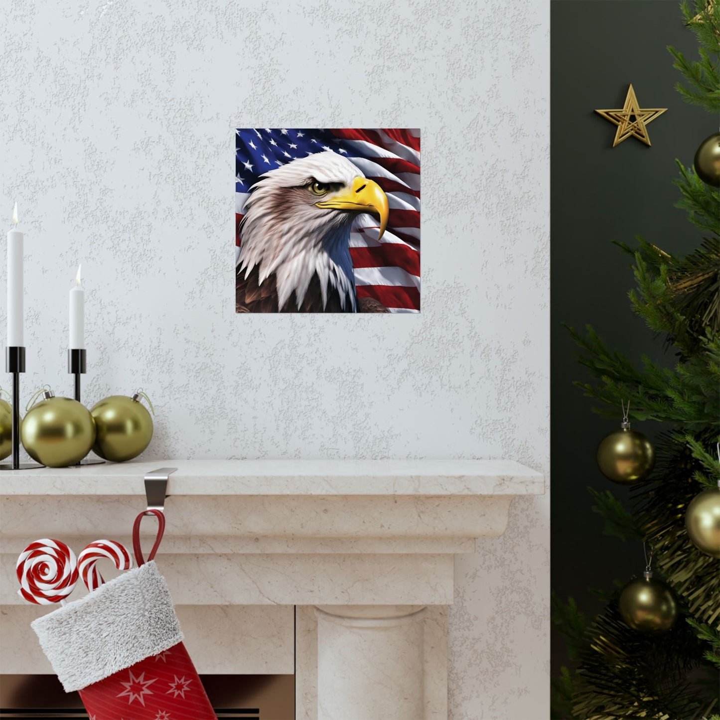 💥 Patriotic 💥 Bald Eagle 💥 Red White & Blue 💥 Wall Art 💥 Matte  💥 Vertical Poster 💥