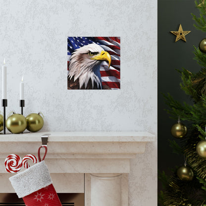 💥 Patriotic 💥 Bald Eagle 💥 Red White & Blue 💥 Wall Art 💥 Matte  💥 Vertical Poster 💥