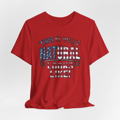 American Flag Natural Looks Fitness T-Shirt | Patriotic Gym Tee