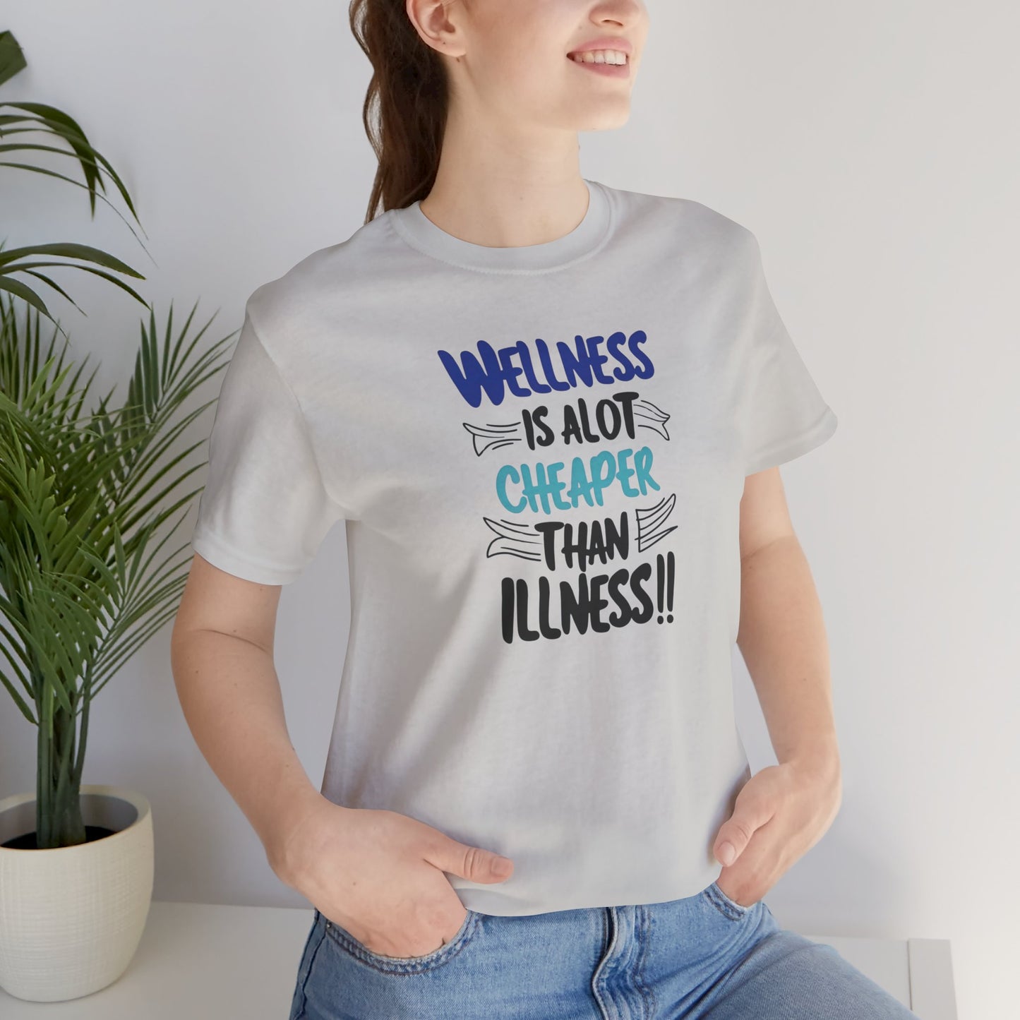 Wellness Awareness Unisex Tee - Wellness Is Alot Cheaper Than Illness!! - Design - S - 3XL - Motivational Health T-Shirt for Self-Care Enthusiasts - Gift for Wellness Events - Positive Vibe Shirt -  [...]