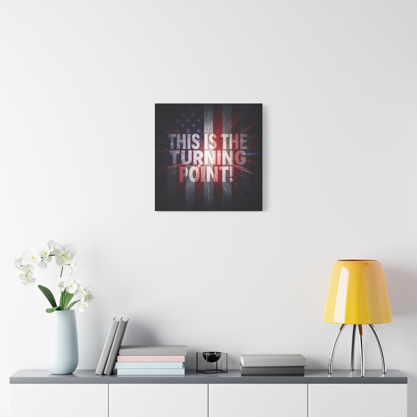 Charlie Kirk - This Is The Turning Point! - Red White Blue - Stunning American Flag Backdrop Design - Patriotic - Motivational Wall Art - Canvas - Multiple Sizes