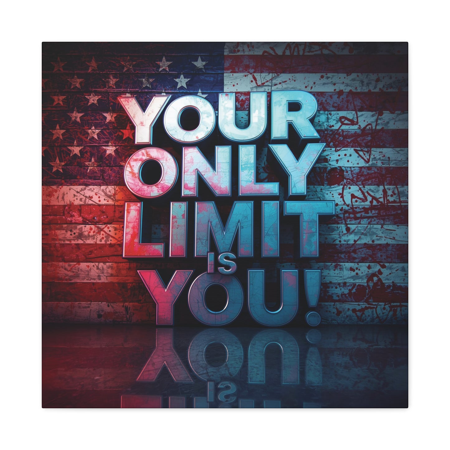 Gallery Wrapped - Motivational Canvas Wall Art - Your Only Limit Is You! - Inspirational Decor for Home Office - Inspirational Gift - Vintage American Flag - Limitless Living - Personal [...]
