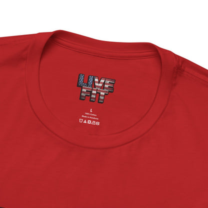 LIVE FIT Patriotic T-Shirt - American Flag Red White Blue - Unisex Fitness Tee