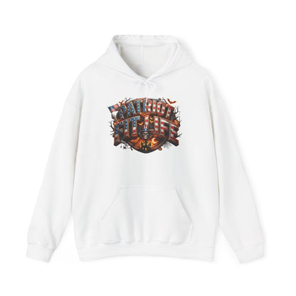 Patriot Fit Life Halloween Graphic Hoodie — American Flag Eagle Vintage Design