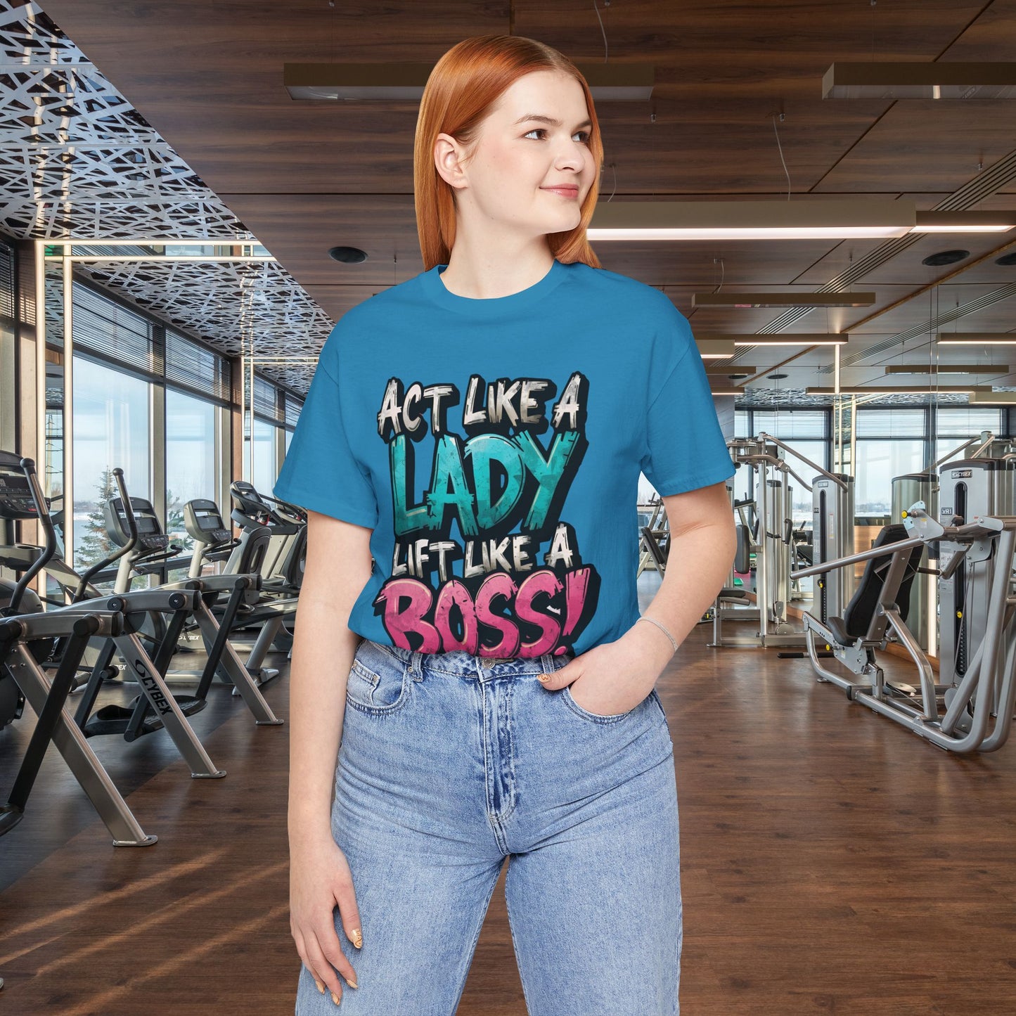 Act Like a Lady Lift Like a Boss - Women's Gym T-Shirt - Empowerment Fitness Tee